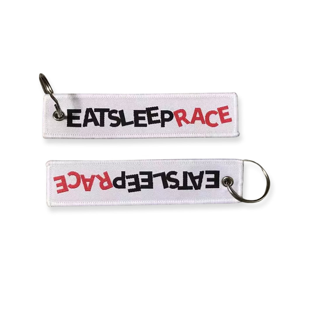 Eat Sleep Race key chain